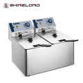 Shinelong ODM &amp; OEM Restaurante de alta qualidade Comercial Deep Continuous Batata Chips Fryer Machine com 2-Tanks 2-Baskets